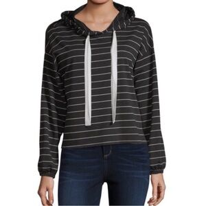 Arizona Jean Company Black Hoodie with White Stripes